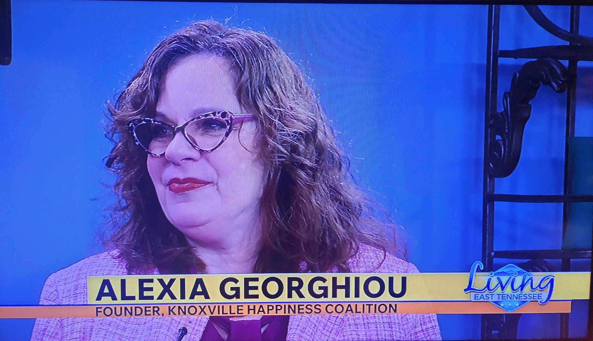 Alexia Georghiou, CEO and founder of the World Happiness Fellowship and Knoxville Happiness Coalition, speaks on Knoxville local news about happiness, workplace wellbeing, leadership, and the global mission of the World Happiness Fellowship.