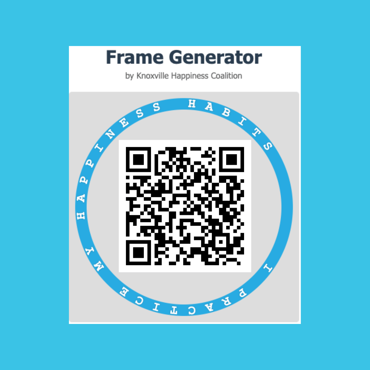 QR code to generate frame for social media 